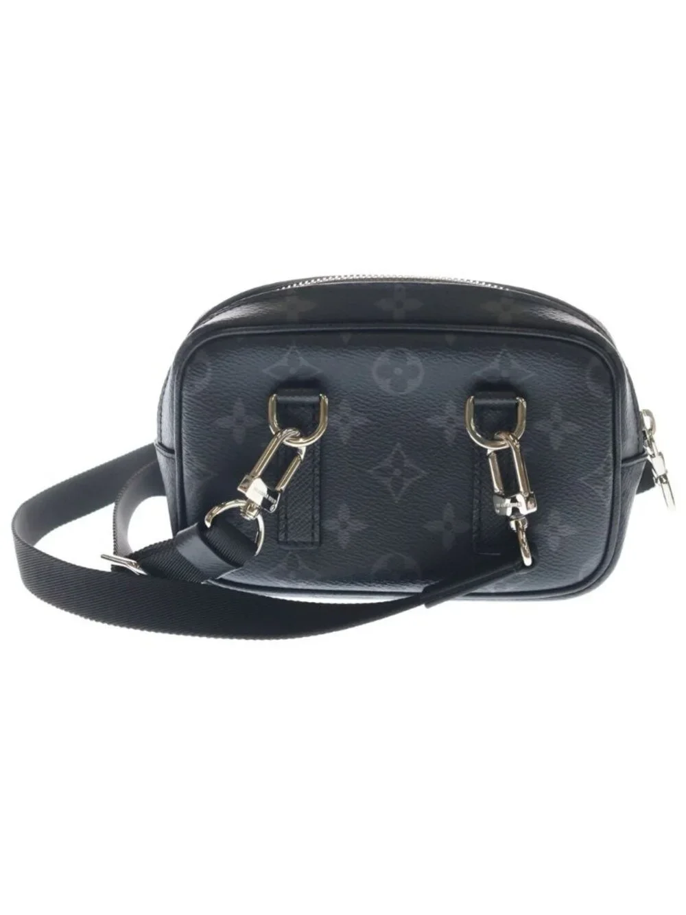 Louis Vuitton Monogram Eclipse Outdoor Pochette Mini Shoulder Bag Black Leather